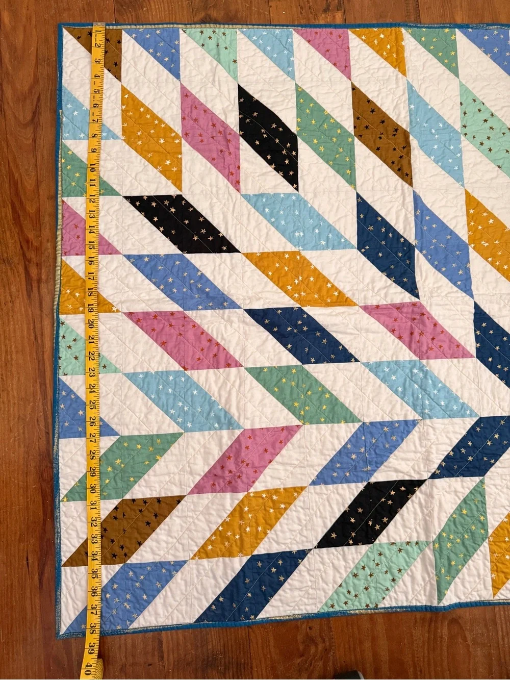 New Handmade Modern Baby Quilt - Ruby Star Society & Kona Cotton